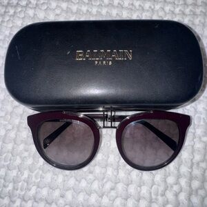 Balmain burgundy aviator, with case